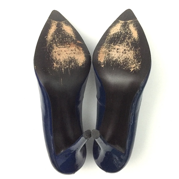Stuart Weitzman Patent Leather Pointed-Toe Pumps - Picture 6 of 8